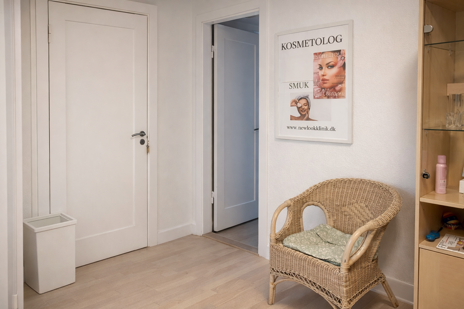 Indgangsområde og klinikmiljø hos New Look Skønhedsklinik